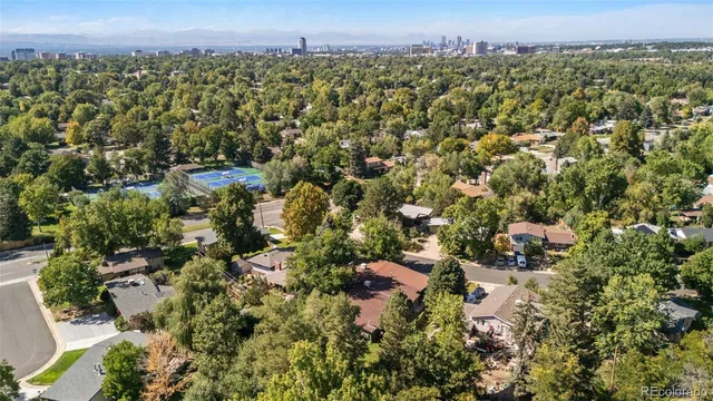 an aerial view of a city