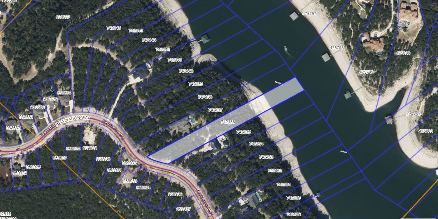 4613 Destination Way Jonestown, TX 78645 - Photo 12 of 14 Zoomed In Aerial View ~ Subdivision Map ~ Highlighting 4613 Destination Way (Lot 10 ~ Highlighted In White).