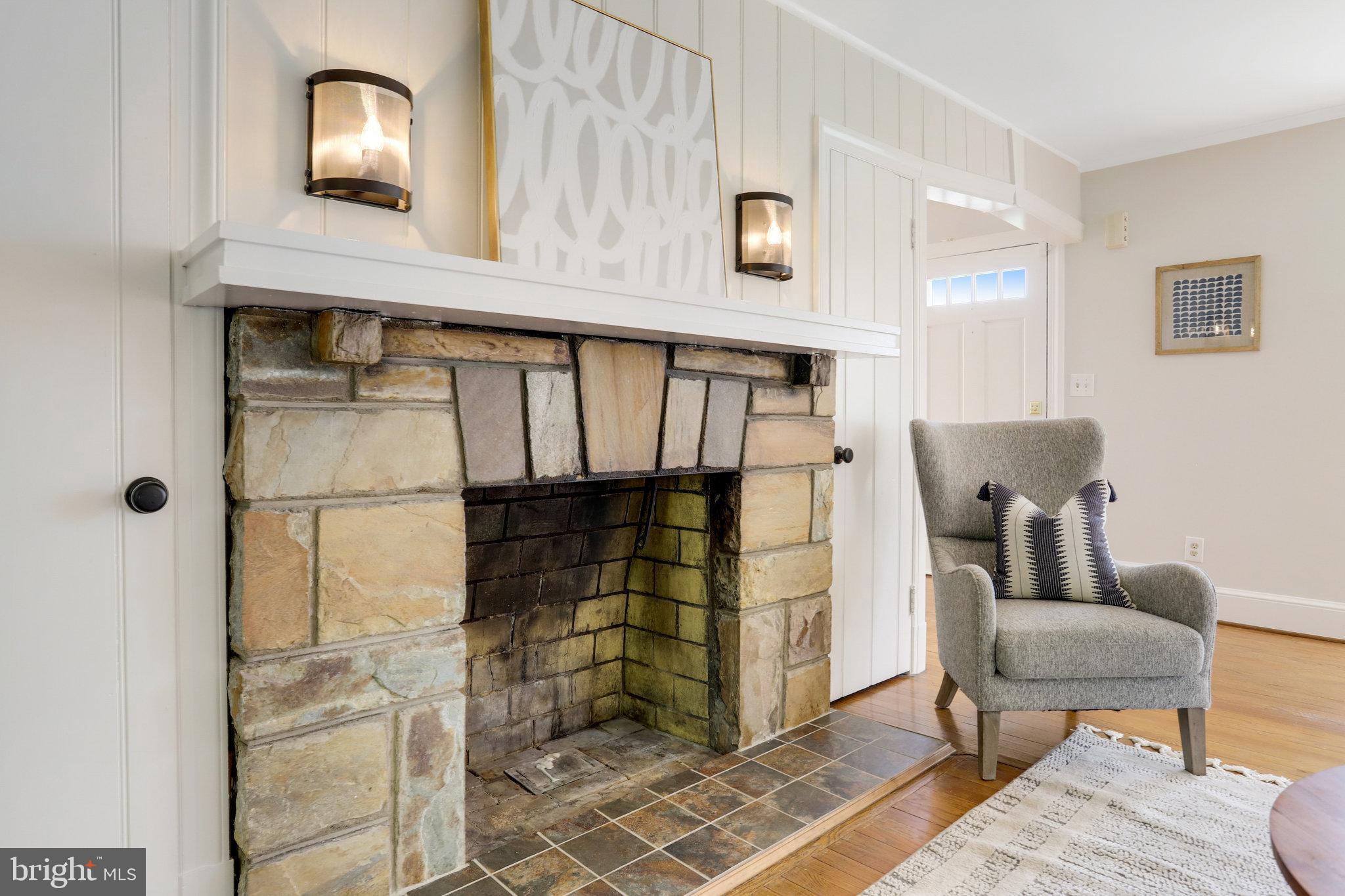 3424 Woodside Road Alexandria, VA 22310 - Photo 17 of 56 A stone fireplace to go with the stone facade