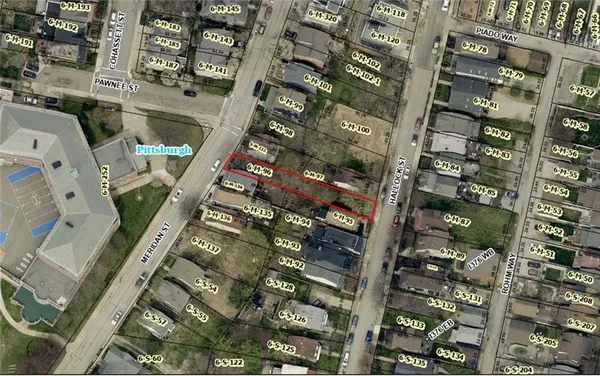 a city view with tall buildings