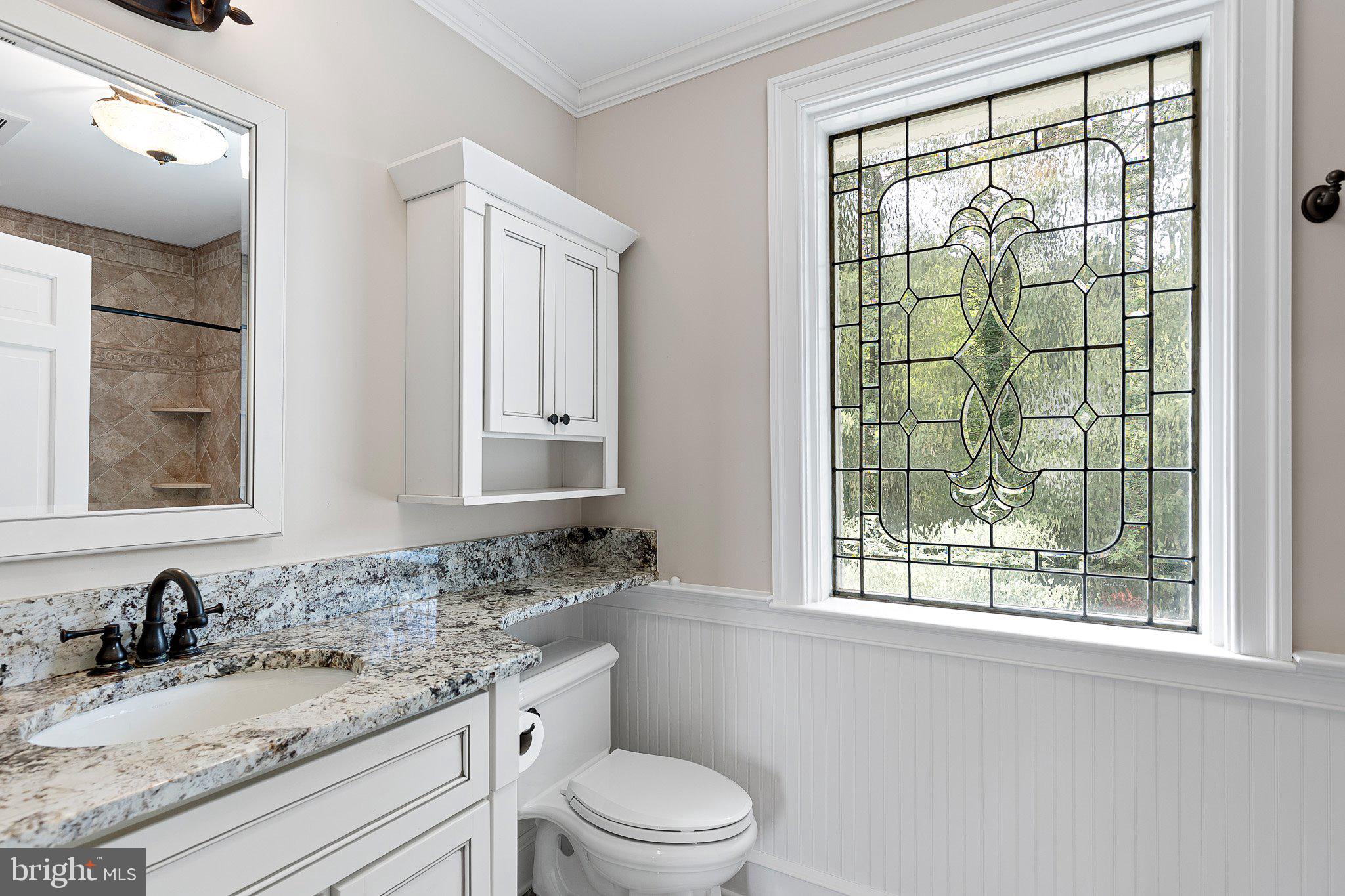 809 Shipley Road Wilmington, DE 19803 - Photo 33 of 51 Totally renovated hall bathroom w/stained glass