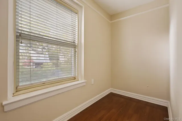 a view of a small space with window