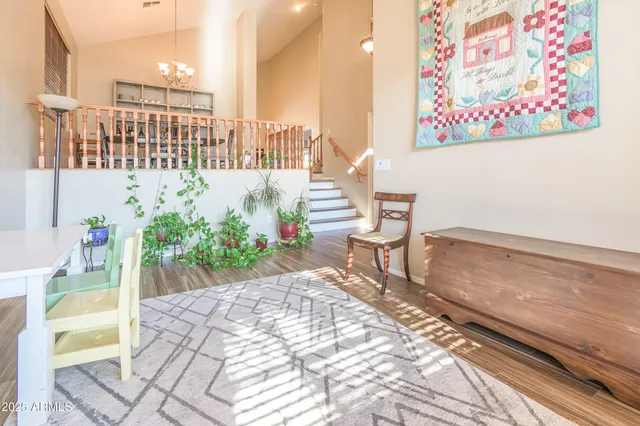 a living room with furniture