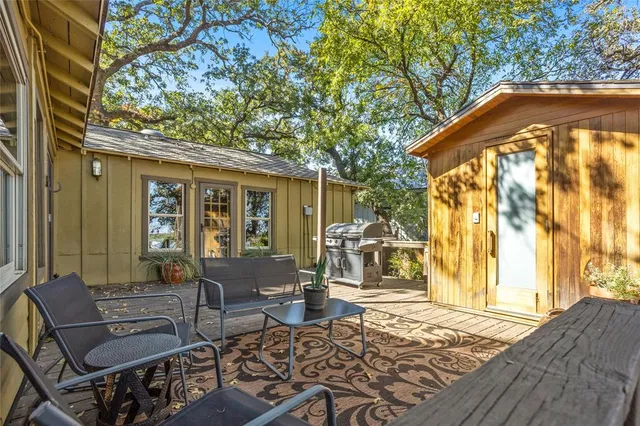 a view of outdoor space with seating space