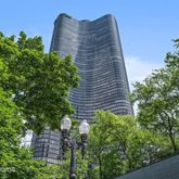 a building view with a garden space