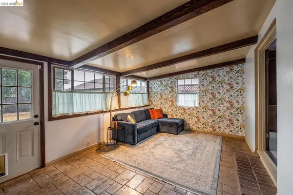 a living room with furniture