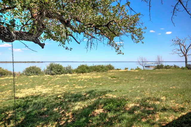 a view of an ocean from a yard