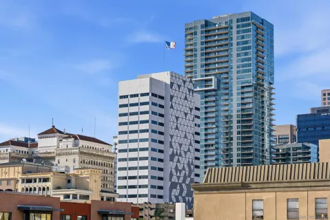 a front view of a building