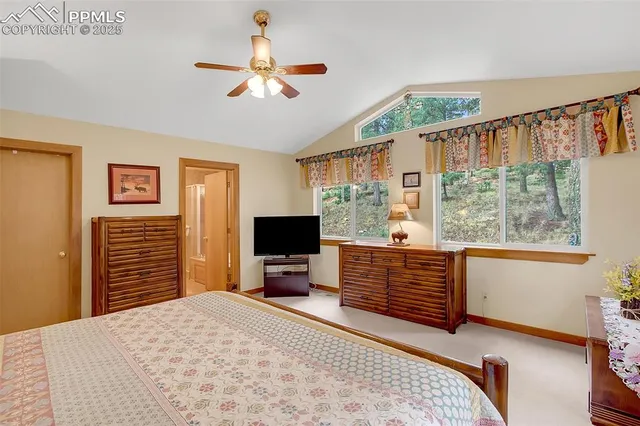 a bed room with a bed and a television