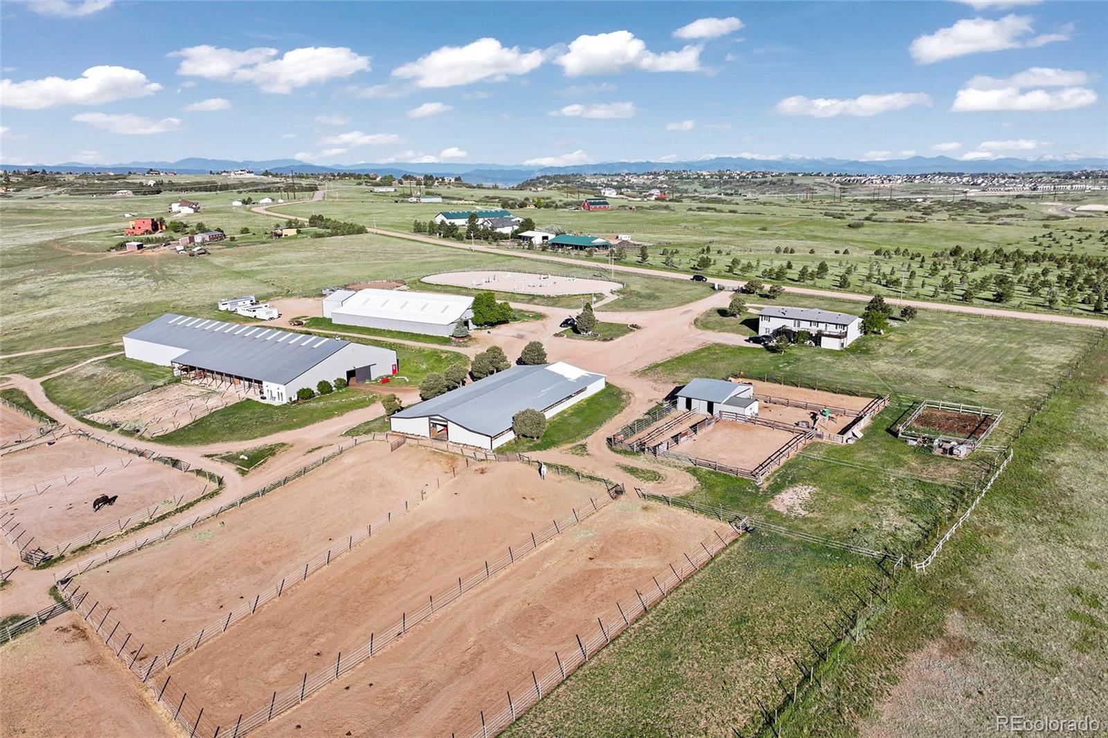 1705 Outter Marker Road Castle Rock, CO 80108 - Photo 31 of 40 an aerial view of residential houses with outdoor space