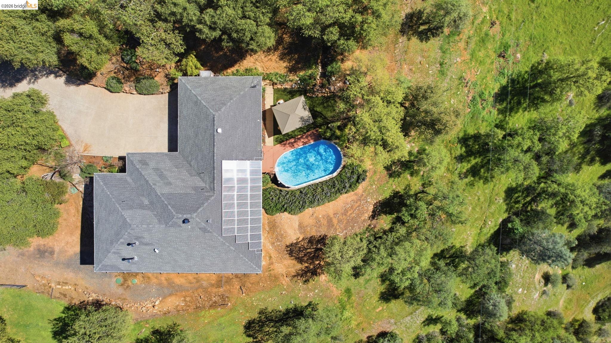 12808 Mammoth Mine Road Jamestown, CA 95327 - Photo 54 of 66 an aerial view of a house with yard swimming pool and outdoor seating