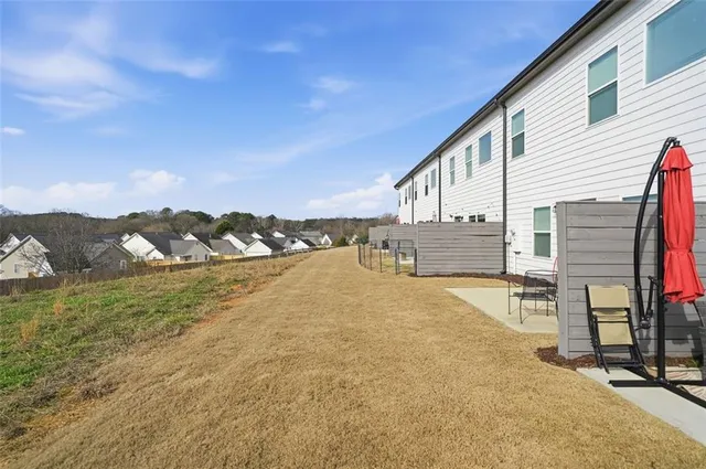 a view of a terrace with chairs