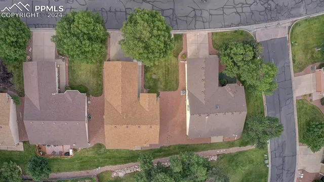an aerial view of a house