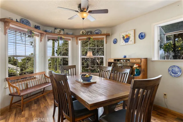 a view of a hallway with seating area