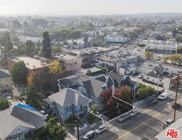 an aerial view of multiple house