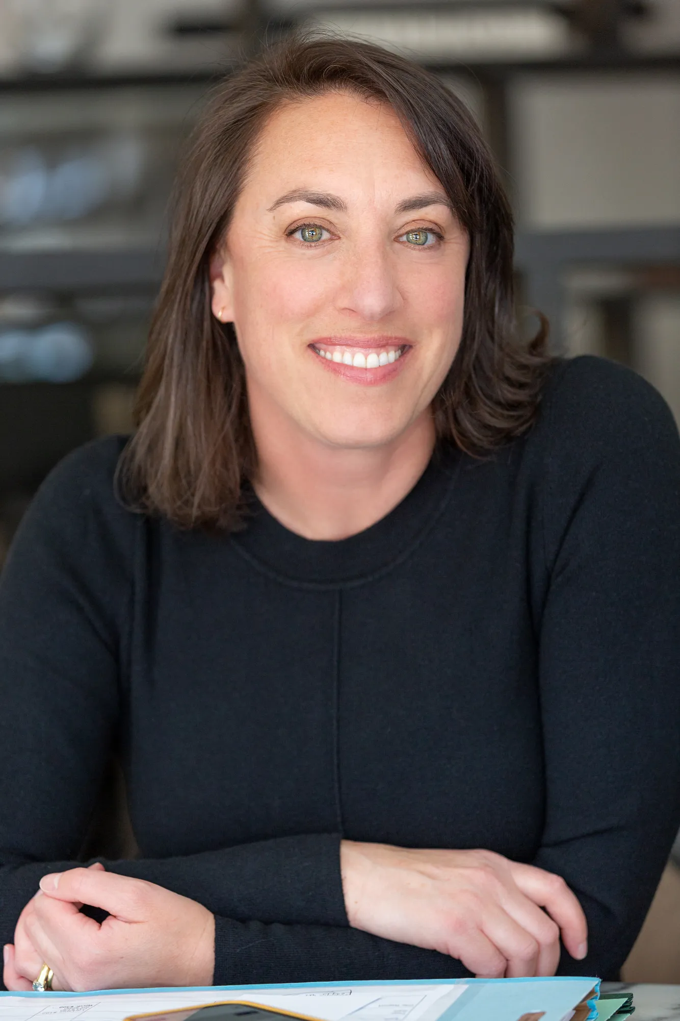 A woman working at a computer