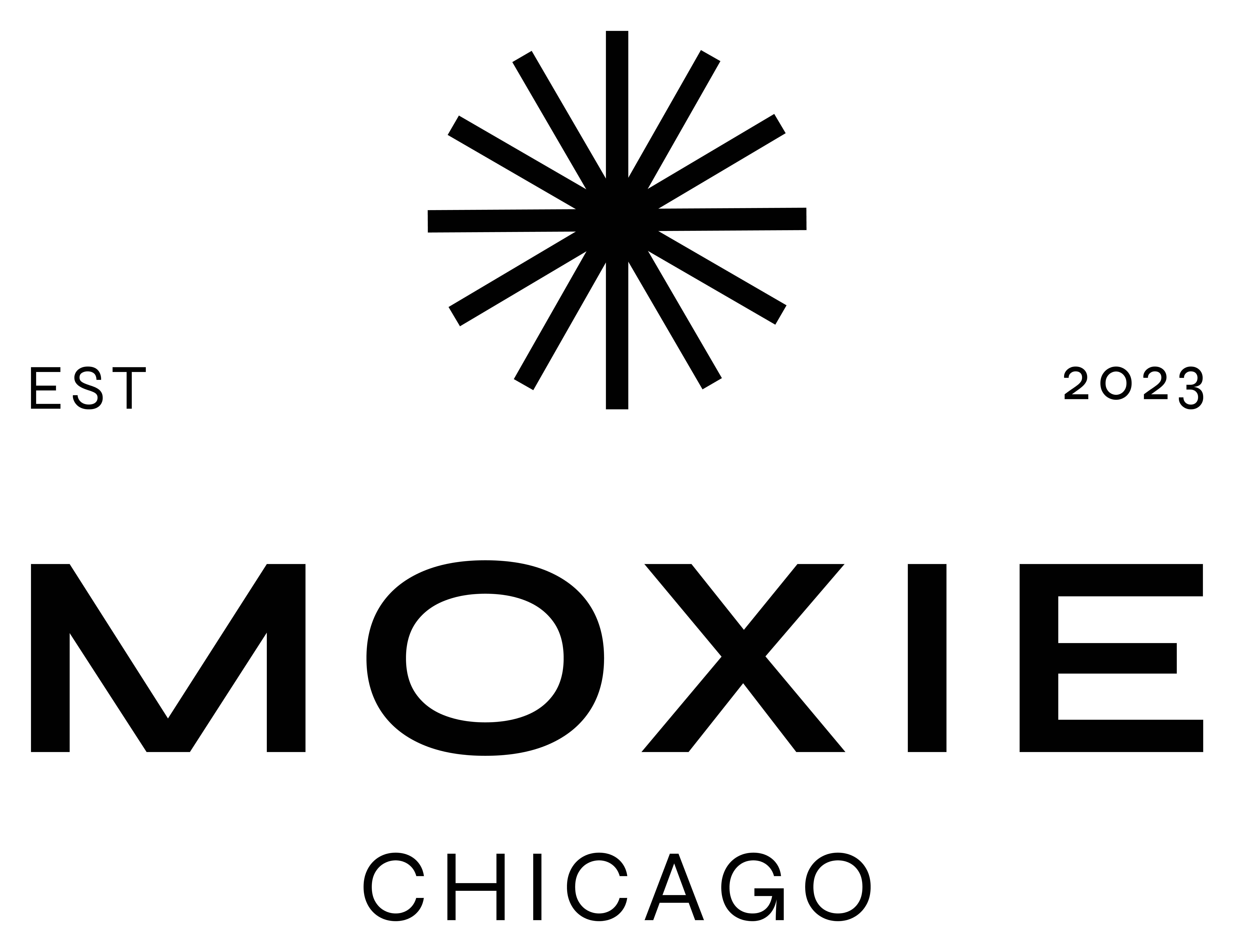 MOXIE Logo- block font with an asterisk logo symbol