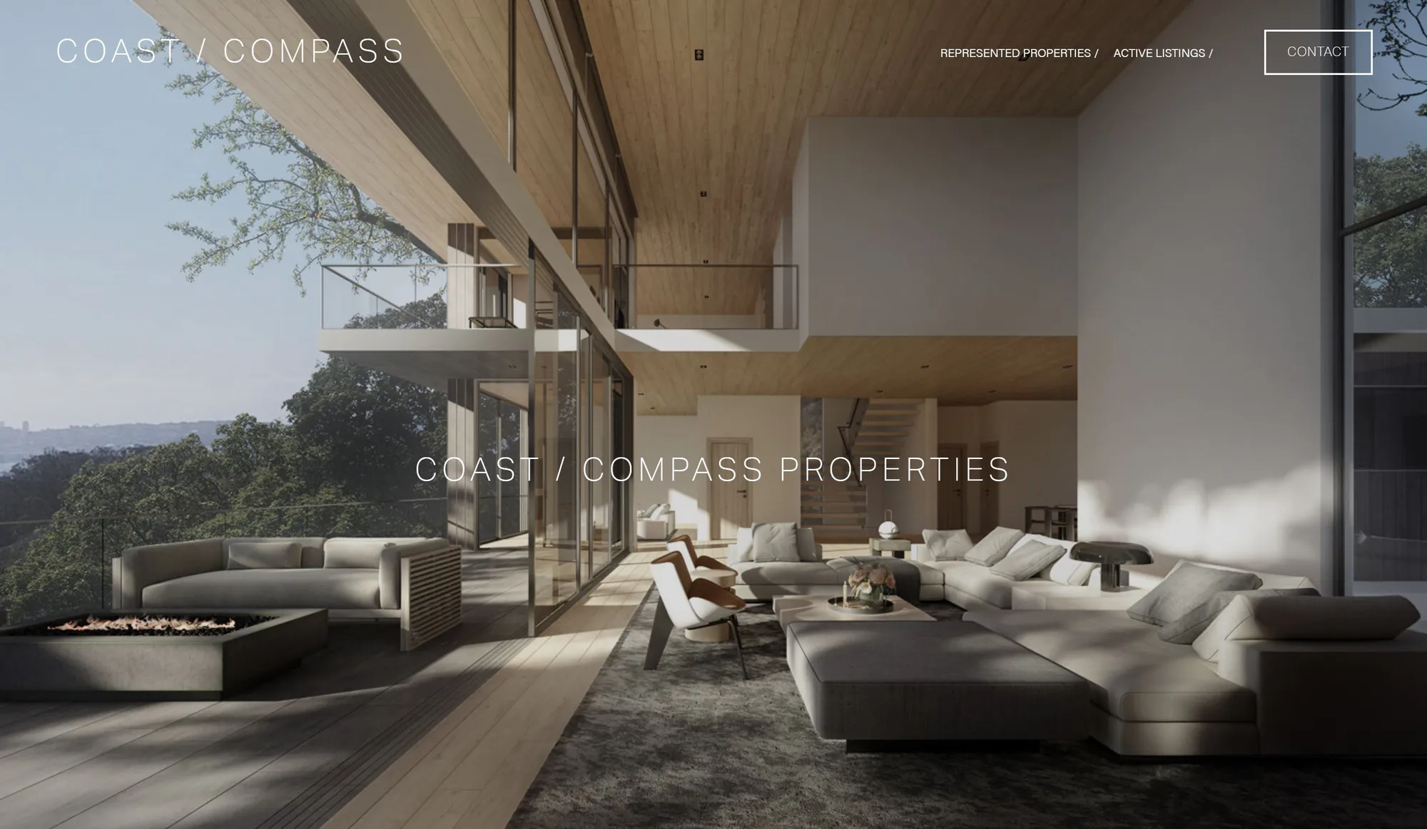 A living room with a couch and a chair