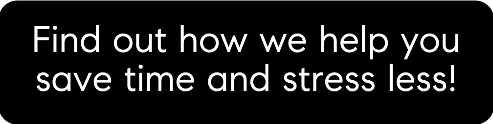 A text banner promoting time and stress-saving services.