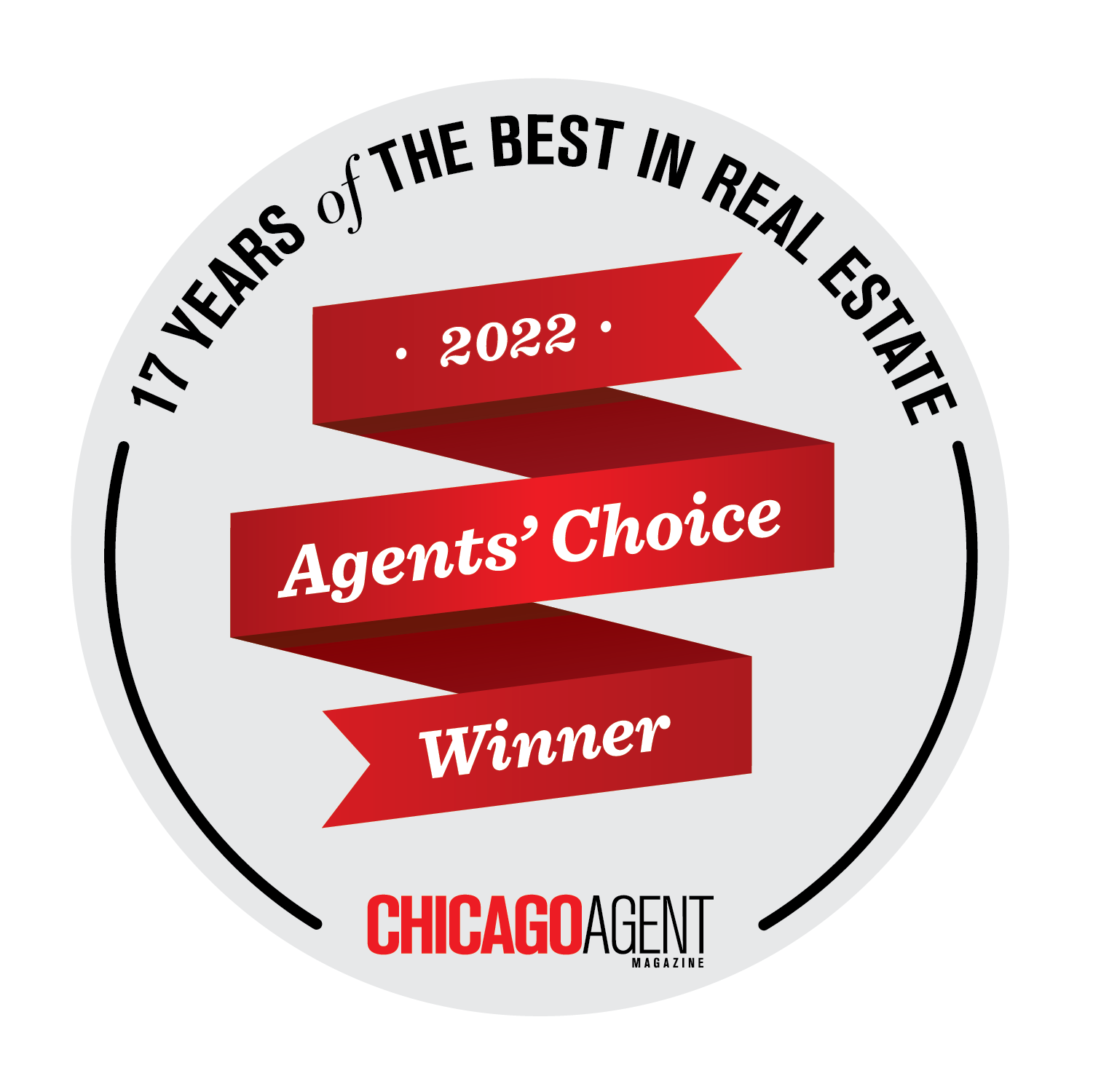 A text banner describing the best real estate agent in Chicago for 2022.