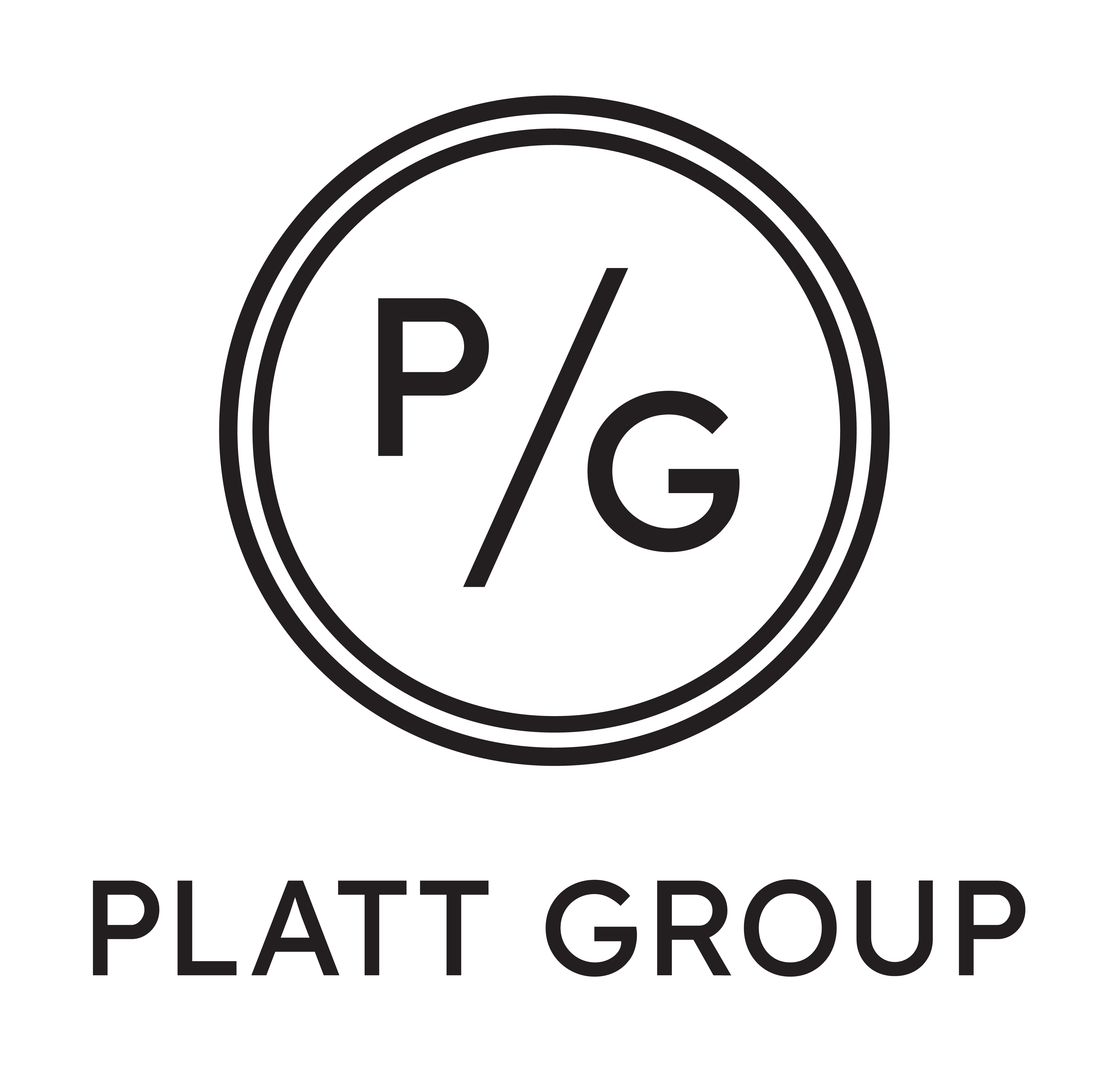 A text banner of PLATT GROUP