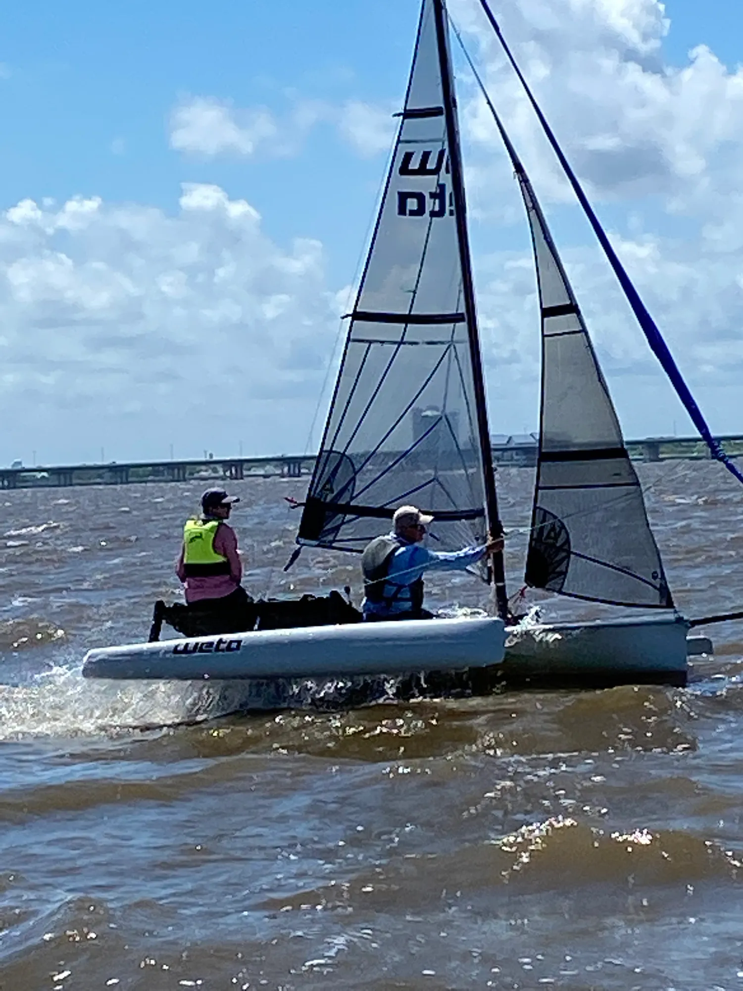 Sailing a small trimaran