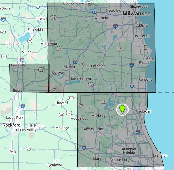 Noote Partners real estate coverage area serving Lake County IL, McHenry County IL, Northern Cook County IL, and Southeastern Wisconsin