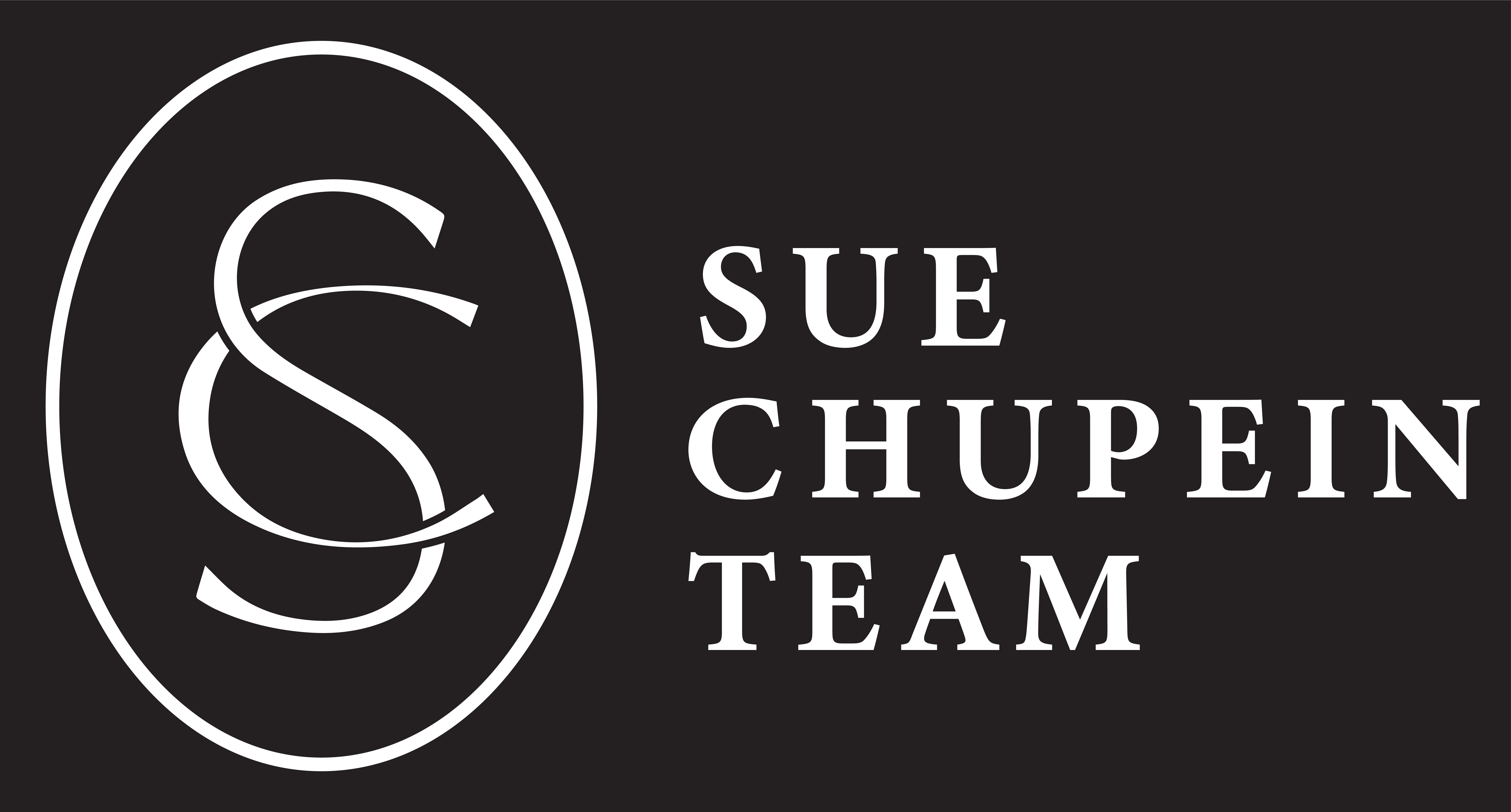 A text banner with the word SUE