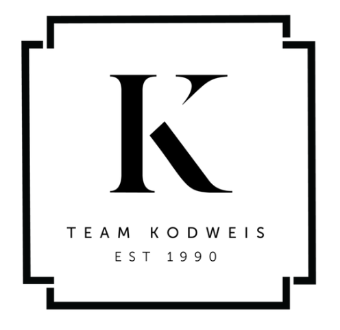Kodweis Team logo. A capital K in a classic serif font, with the words &quot;team Kodweis, established 1990&quot; underneath.