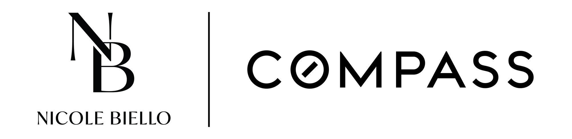 A text banner mentioning Nicole Biello and Compass