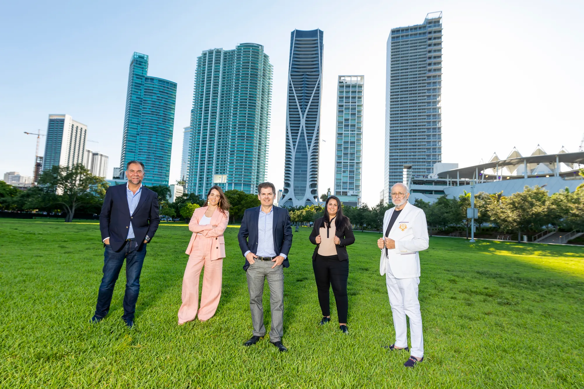 People standing in a field