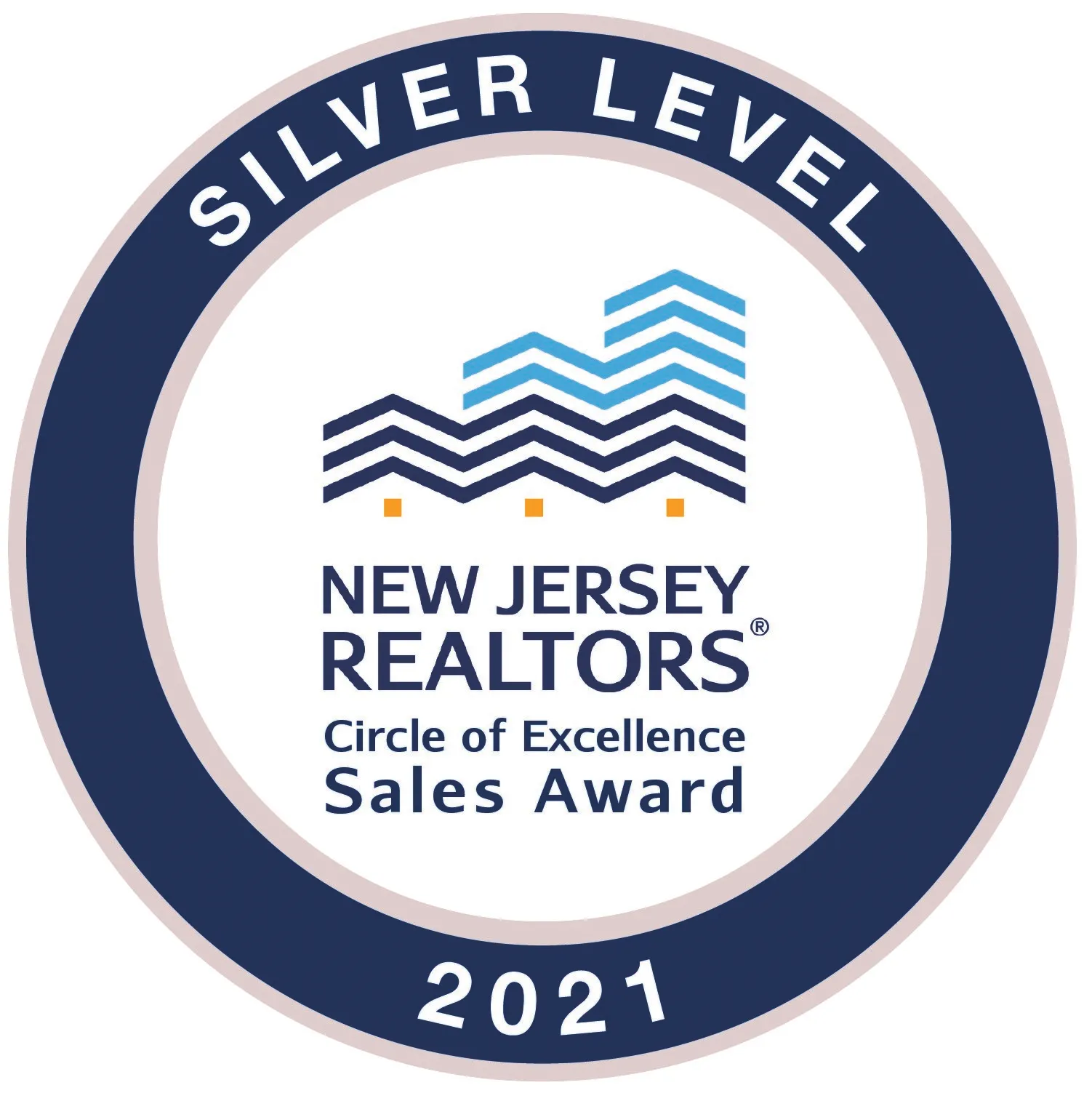 A text banner describing a sales award for New Jersey in 2021.