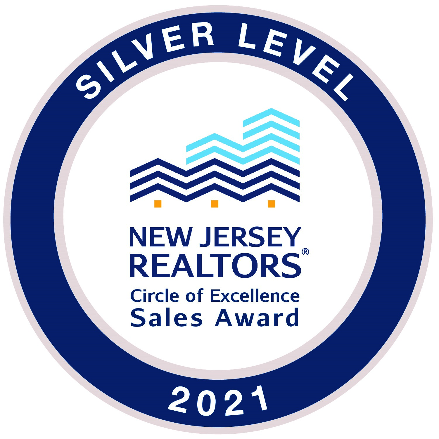 A text banner describing a sales award for New Jersey in 2021.