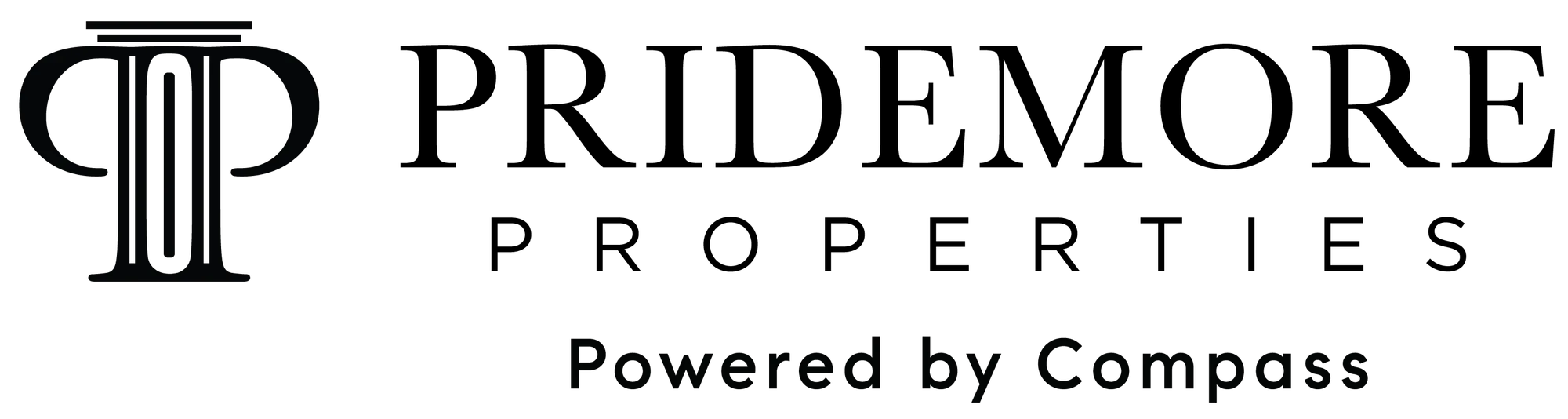 A text banner for Pridemore Properties