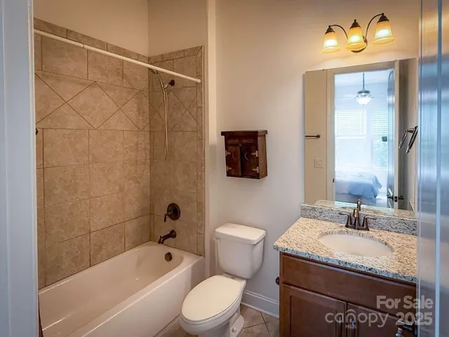 a view of a chair and tables in the garden