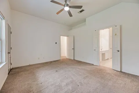 a bathroom with 2 sink and a mirror