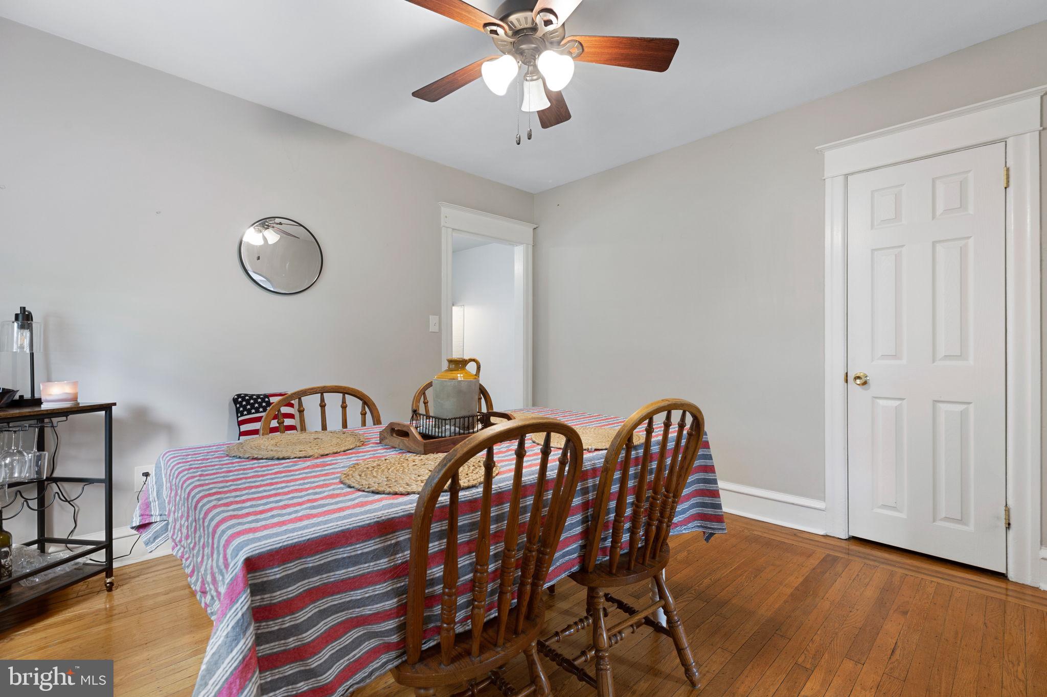 523 Wales Road Havertown, PA 19083 - Photo 10 of 25 Dining Room; ceiling fan; coat closet