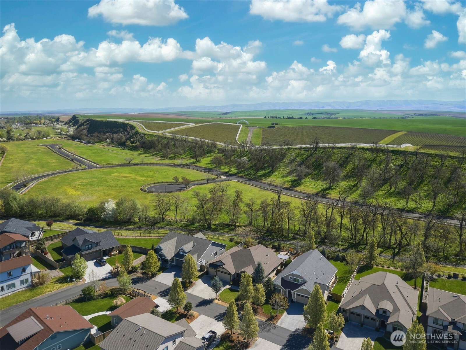 341 Reserve Way Walla Walla, WA 99362 - Photo 38 of 40 a view of a city with lots of residential buildings ocean and mountain view in back