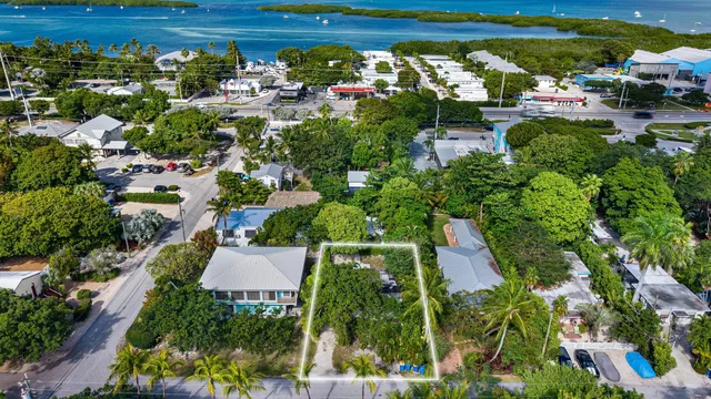 an aerial view of residential house with outdoor space