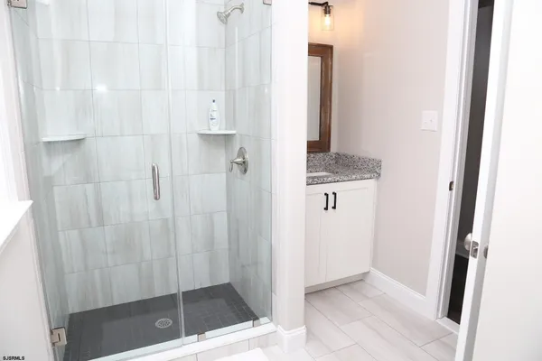 a bathroom with a shower