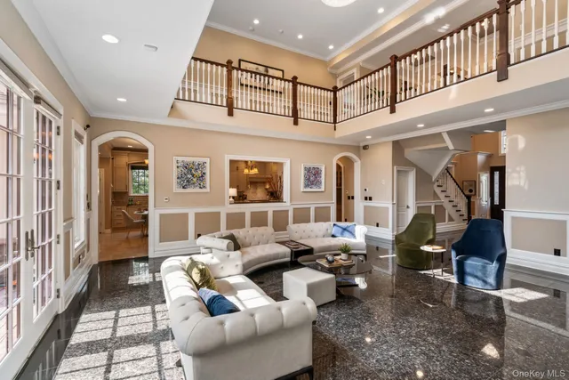 a living room with furniture