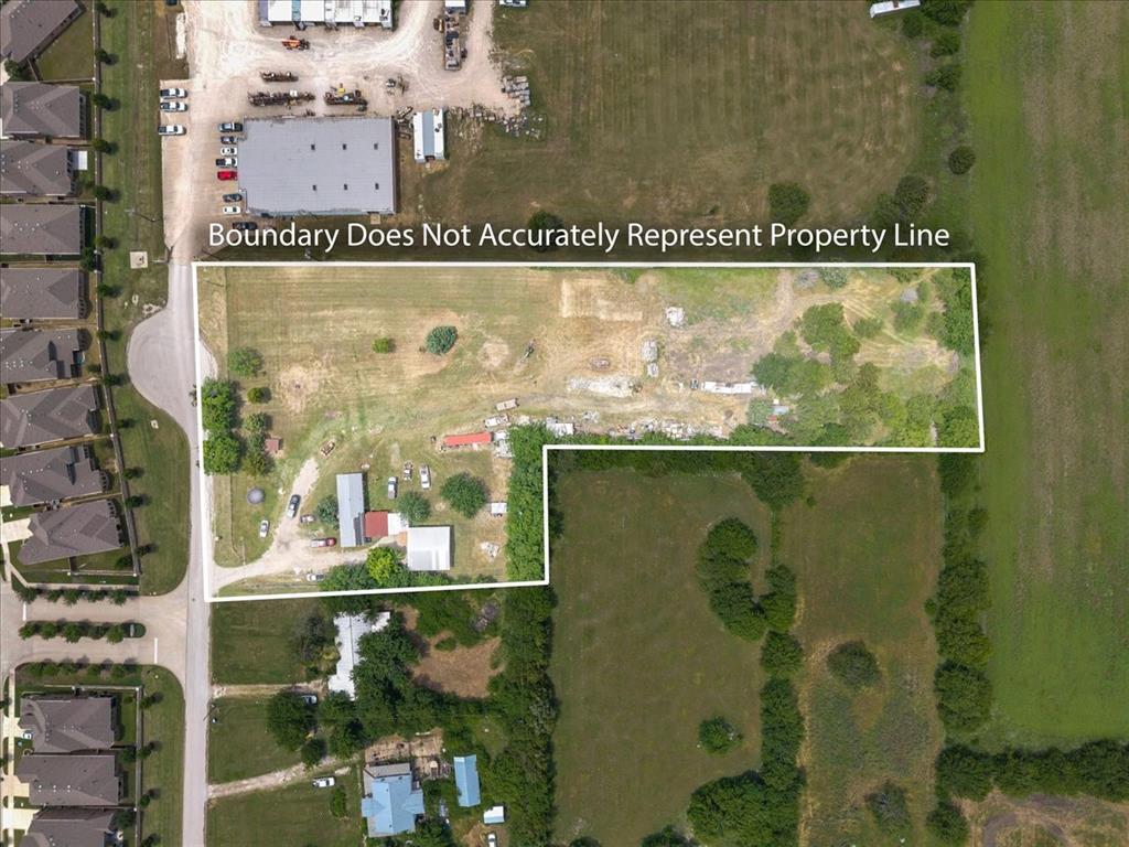 2511 Mathis Road Mansfield, TX 76063 - Photo 13 of 23 Aerial Property View. Illustrating the property boundary with a disclaimer regarding its accuracy