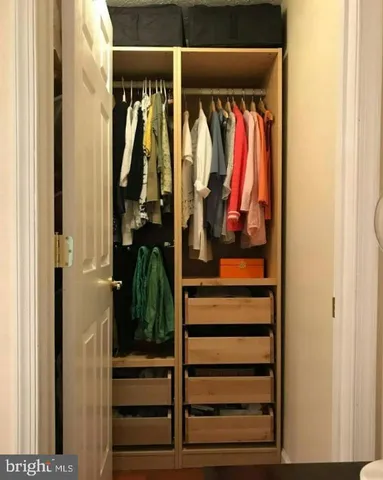 a close view of walk in closet