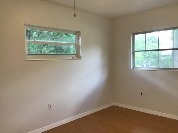 an empty room with a window