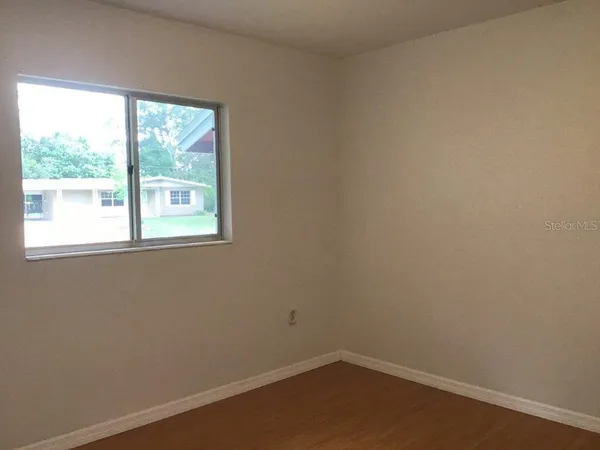 an empty room with a window