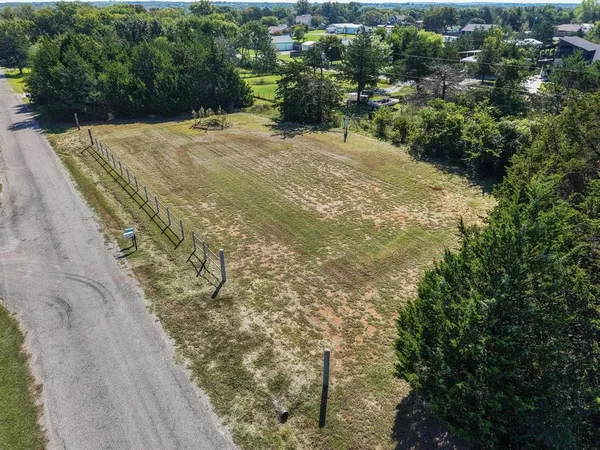 a view of a yard with trees