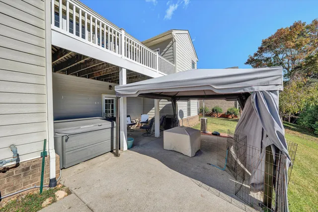 a outdoor living space with furniture