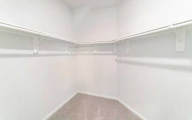 a view of an empty walk in closet