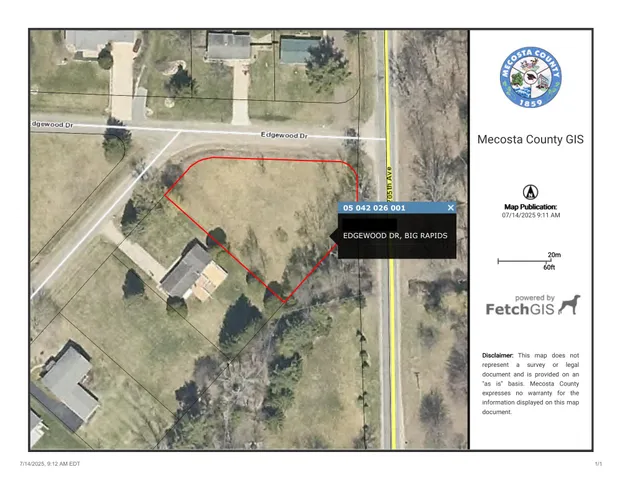 $27,900 | 20535 Edgewood Drive, Big Rapids, MI 49307
