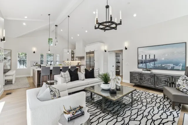 a outdoor living space with furniture and a garden